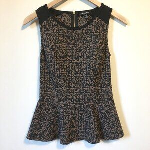 Y2K Abstract Print Sleeveless Peplum Top